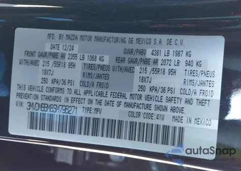 2025 Mazda Cx-30 2.5 S Select Sport z USA, uszkodzony, nr VIN 3MVDMBBM8SM796271